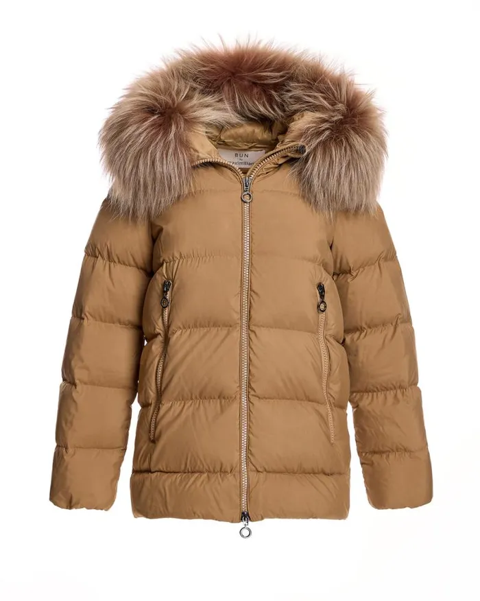 Jackets Women039s Maximilian Polyester Jacket With Dyed Finn Raccoon Trimmed Hood Jackets Women039s Maximilian Polyester Jacket With Dyed Finn Raccoon Trimmed Hood
