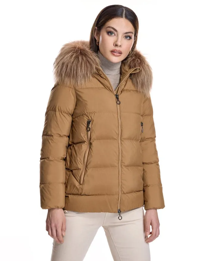 Jackets Women039s Maximilian Polyester Jacket With Dyed Finn Raccoon Trimmed Hood