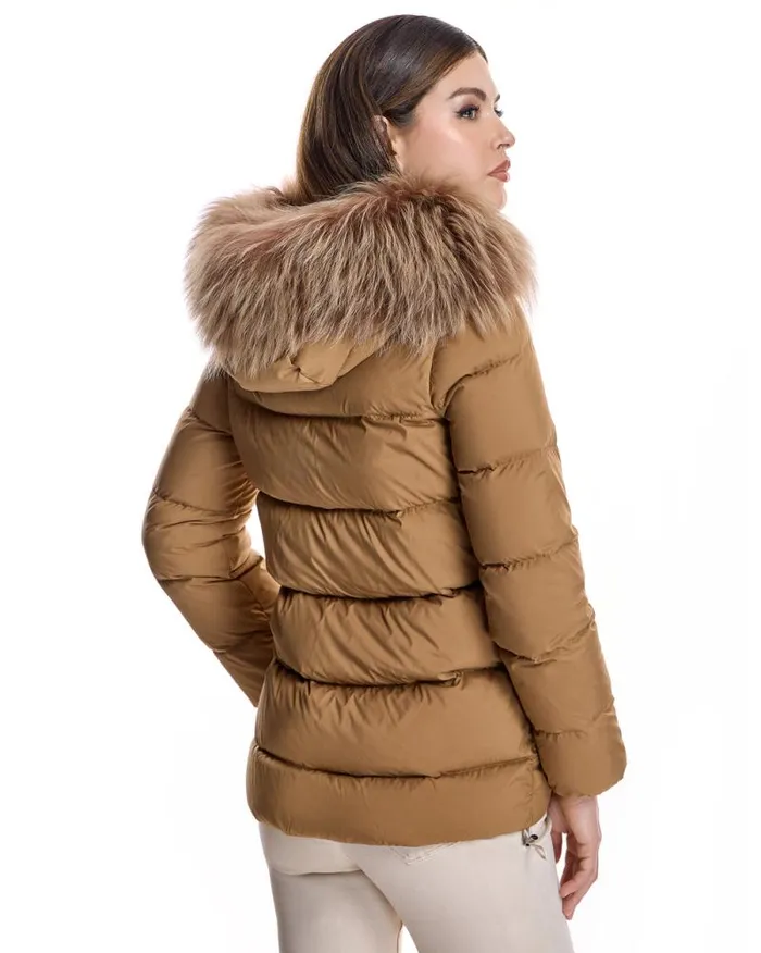 Jackets Women039s Maximilian Polyester Jacket With Dyed Finn Raccoon Trimmed Hood
