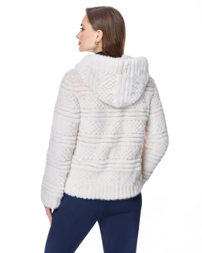 Jackets Women039s Maximilian Popcorn Hooded Mink Jacket