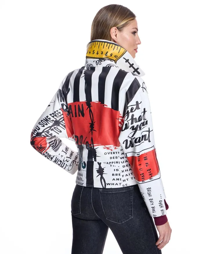Jackets Women039s Maximilian Printed Biker Jacket