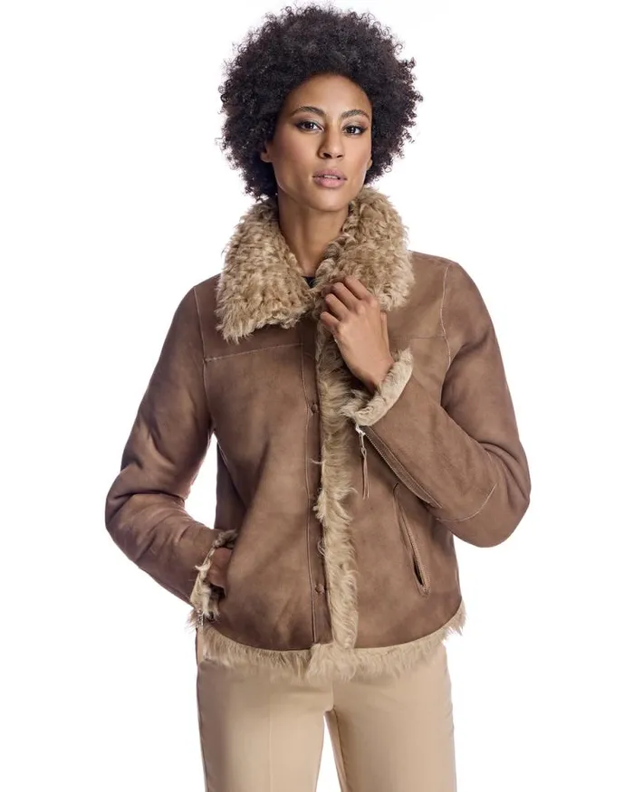 Jackets Women039s Maximilian Reversible Curly Lamb Jacket