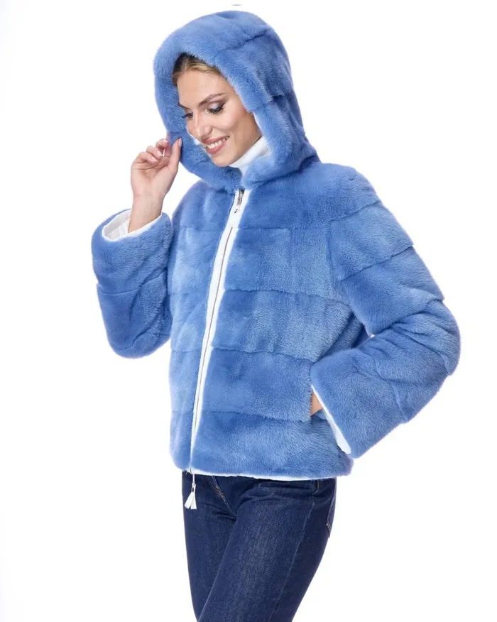 Jackets Women039s Maximilian Reversible Mink Jacket With Hood