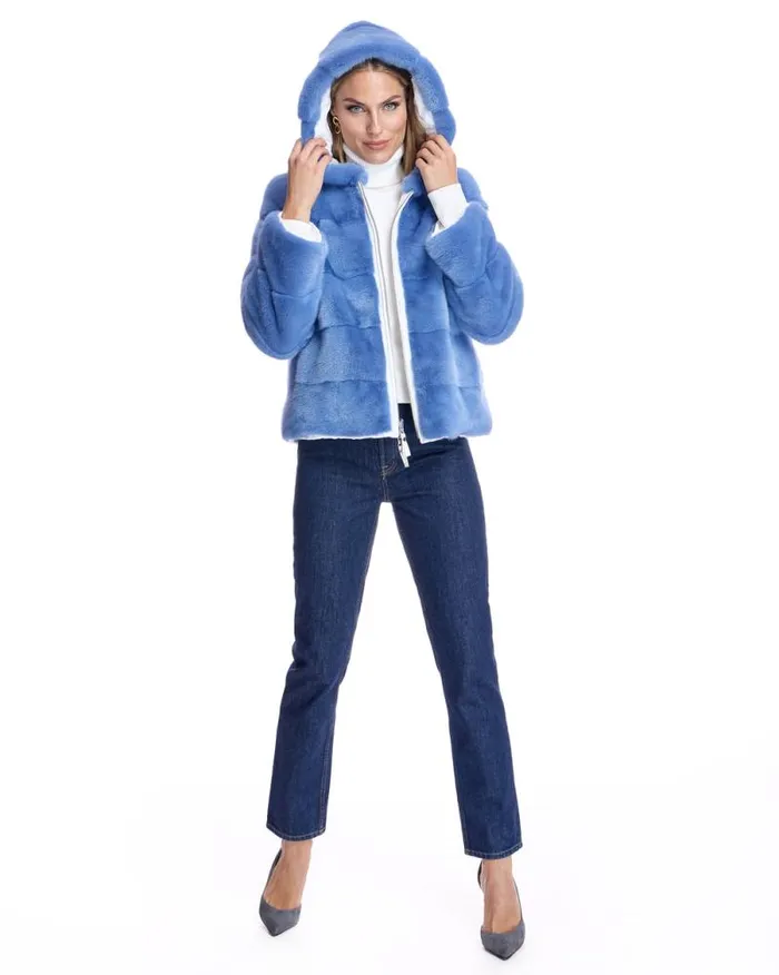 Jackets Women039s Maximilian Reversible Mink Jacket With Hood