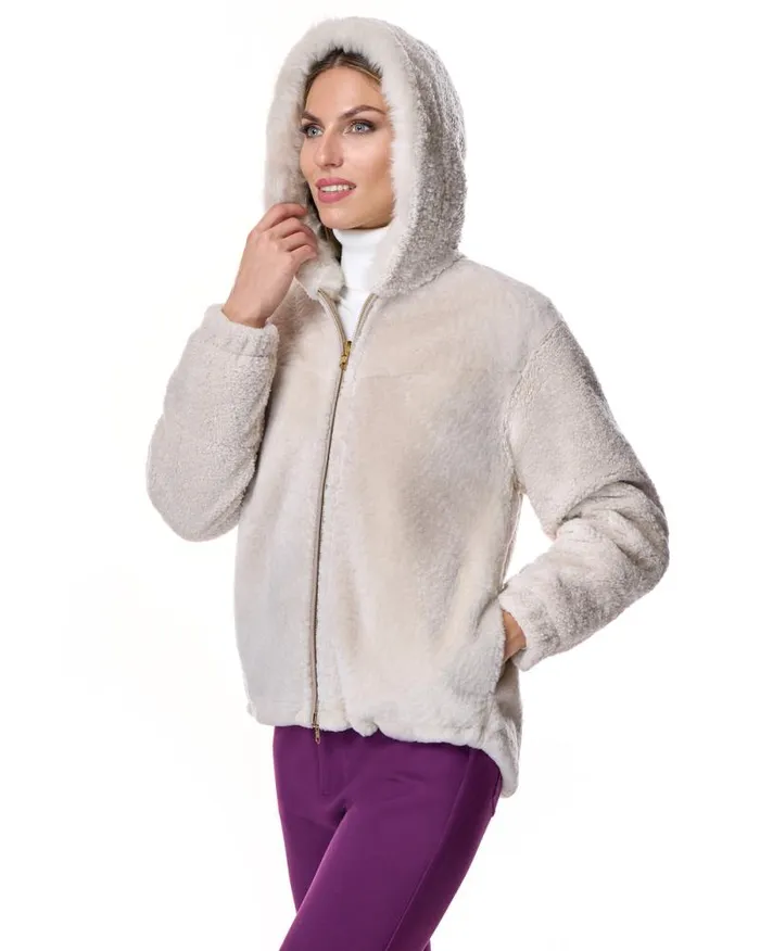 Jackets Women039s Maximilian Reversible Shearling Jacket With Hood