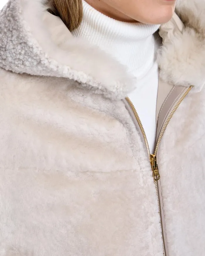 Jackets Women039s Maximilian Reversible Shearling Jacket With Hood