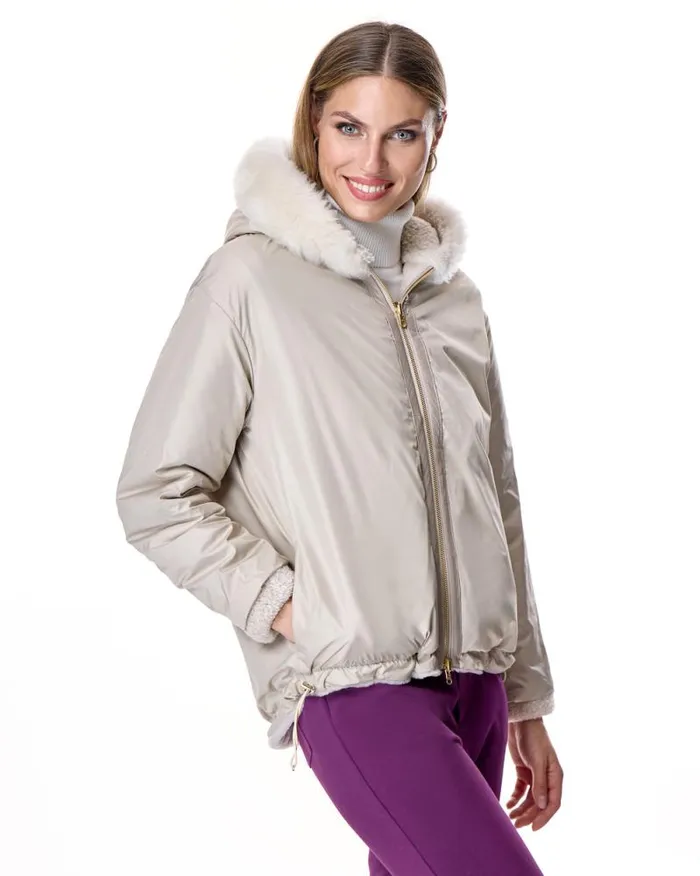 Jackets Women039s Maximilian Reversible Shearling Jacket With Hood