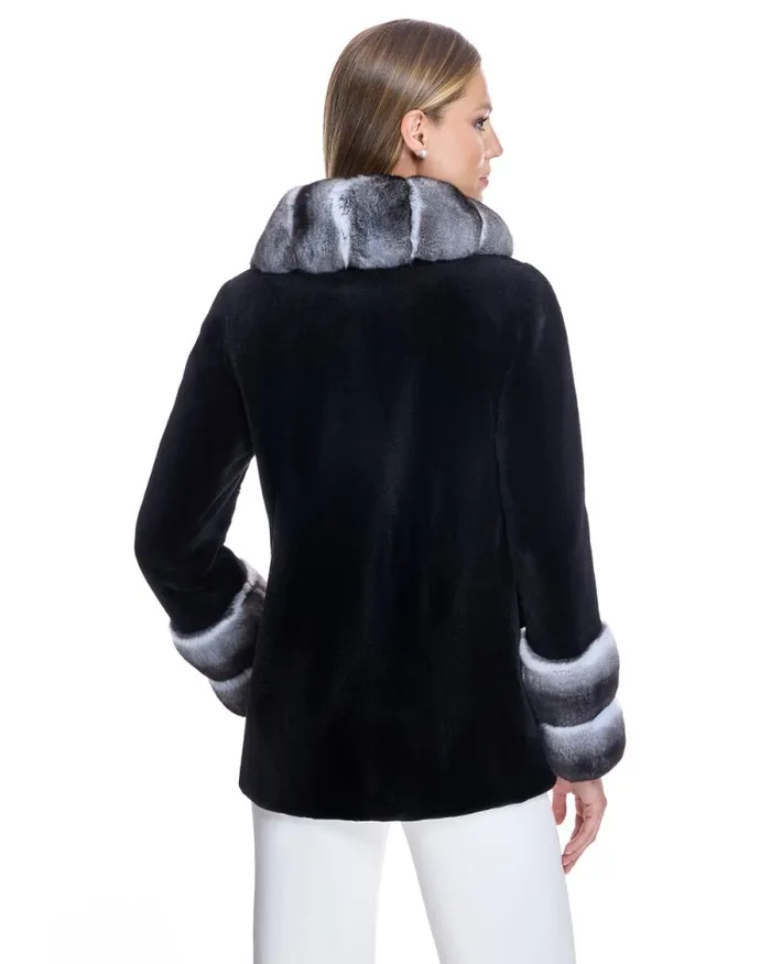 Jackets Women039s Maximilian Sheared Mink Coat With Chinchilla Trim