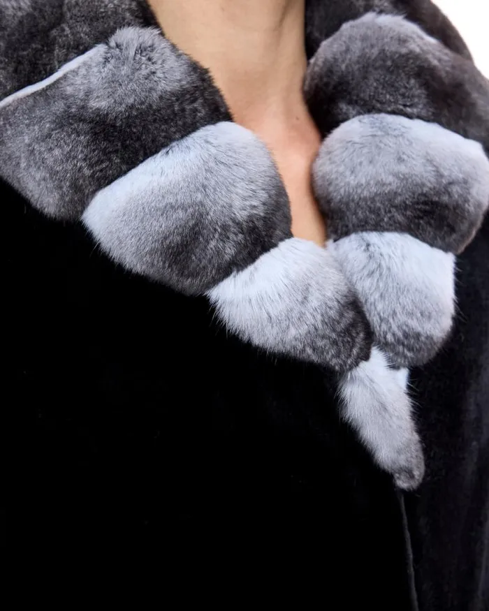 Jackets Women039s Maximilian Sheared Mink Coat With Chinchilla Trim