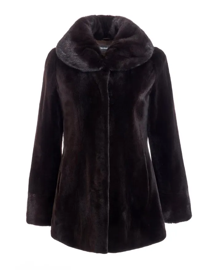 Jackets Women039s Maximilian Sheared Mink Jacket With Round Long Hair Mink Collar