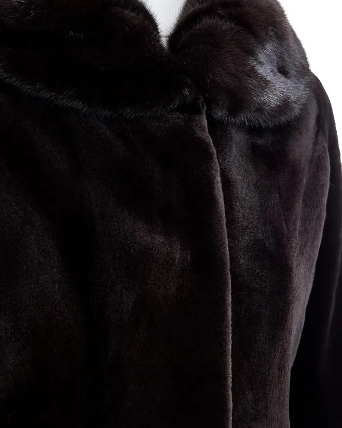 Jackets Women039s Maximilian Sheared Mink Jacket With Round Long Hair Mink Collar