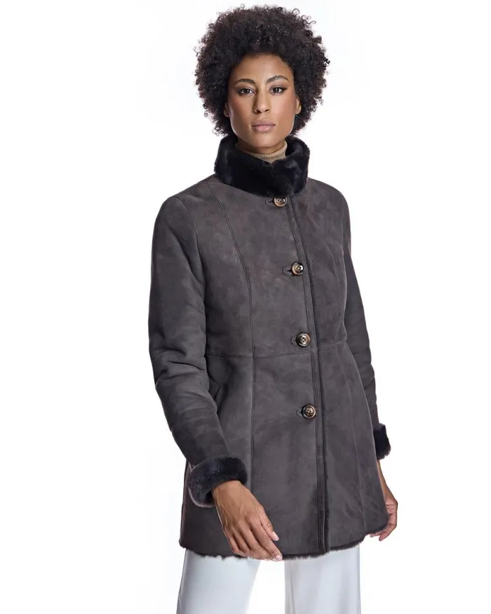 Jackets Women039s Maximilian Shearling Jacket With Stand Collar
