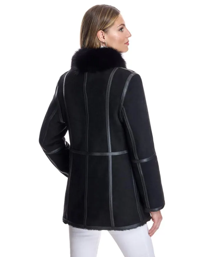 Jackets Women039s Maximilian Shearling Lamb Jacket With Fox Stand Collar