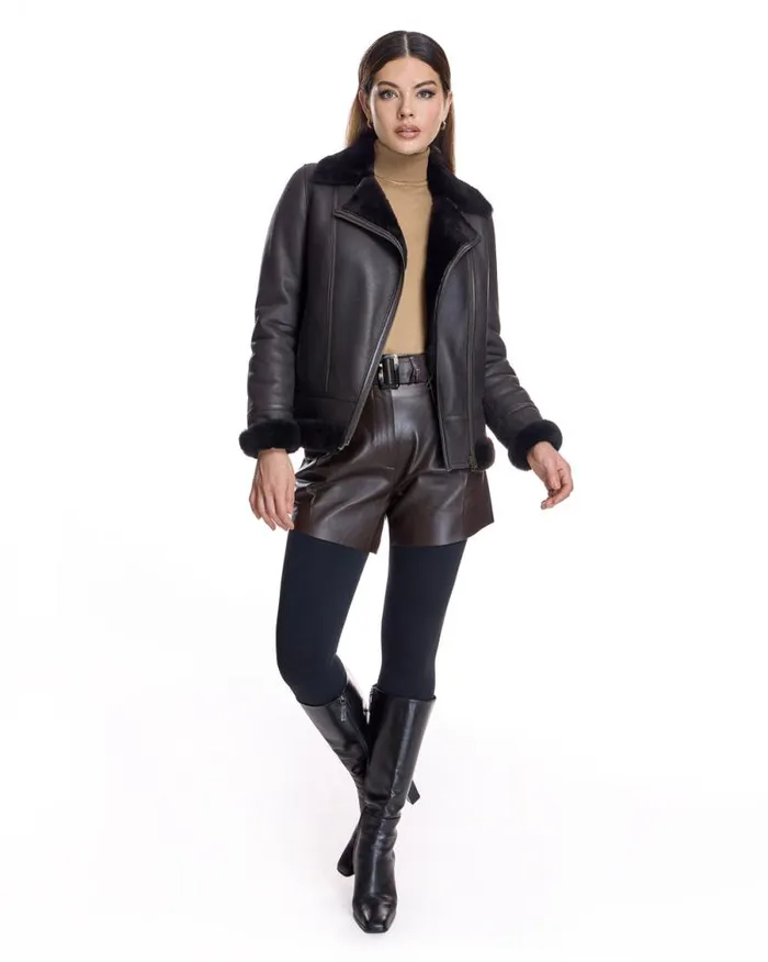 Jackets Women039s Maximilian Shearling Lamb Moto Jacket