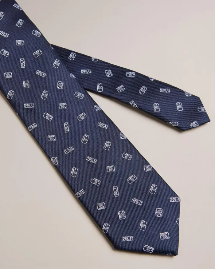 Jacquard Camera Tie Navy Men Ted Baker Ties and Bow Ties Jacquard Camera Tie Navy Men Ted Baker Ties and Bow Ties