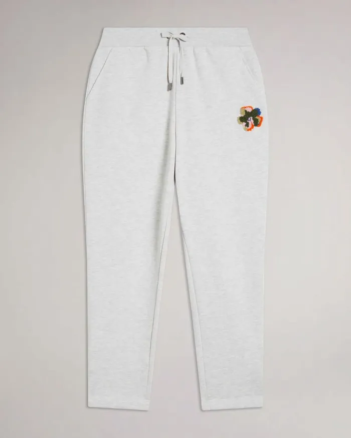 Jersey Jogger With Flower Mid Gray Women Ted Baker Pants and Shorts
