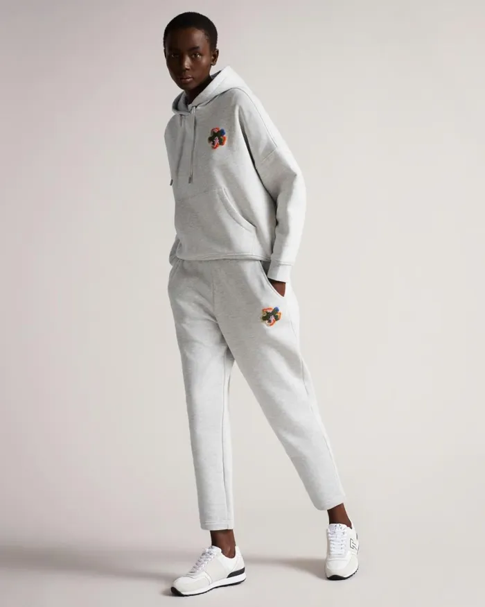 Jersey Jogger With Flower Mid Gray Women Ted Baker Pants and Shorts
