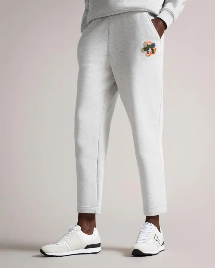 Jersey Jogger With Flower Mid Gray Women Ted Baker Pants and Shorts