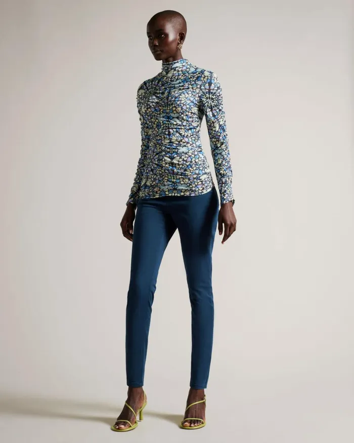 Kaleidoscope Butterfly Fitted Top Medium Blue Women Ted Baker Clothing Kaleidoscope Butterfly Fitted Top Medium Blue Women Ted Baker Clothing