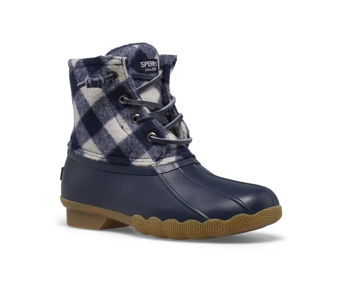 Kids Saltwater Duck Boot Navy Plaid Sperry Boots Kids Saltwater Duck Boot Navy Plaid Sperry Boots