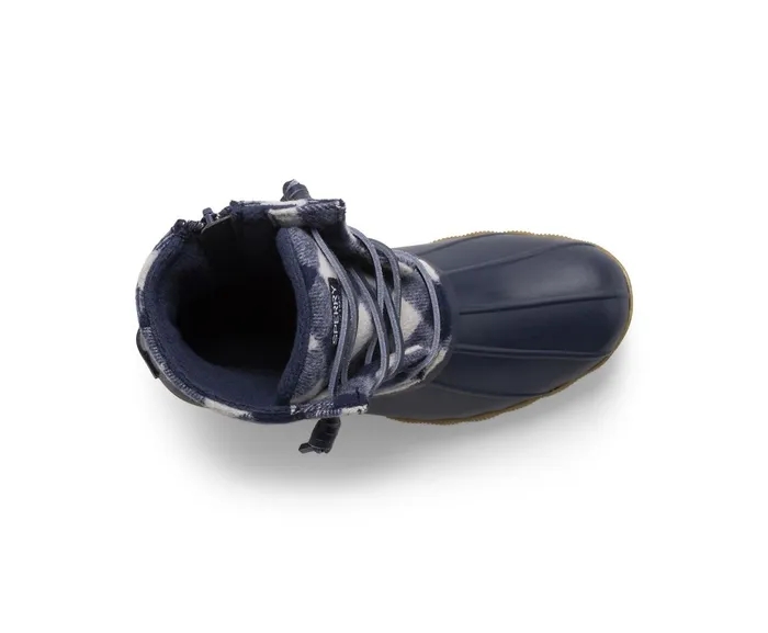 Kids Saltwater Duck Boot Navy Plaid Sperry Boots Kids Saltwater Duck Boot Navy Plaid Sperry Boots