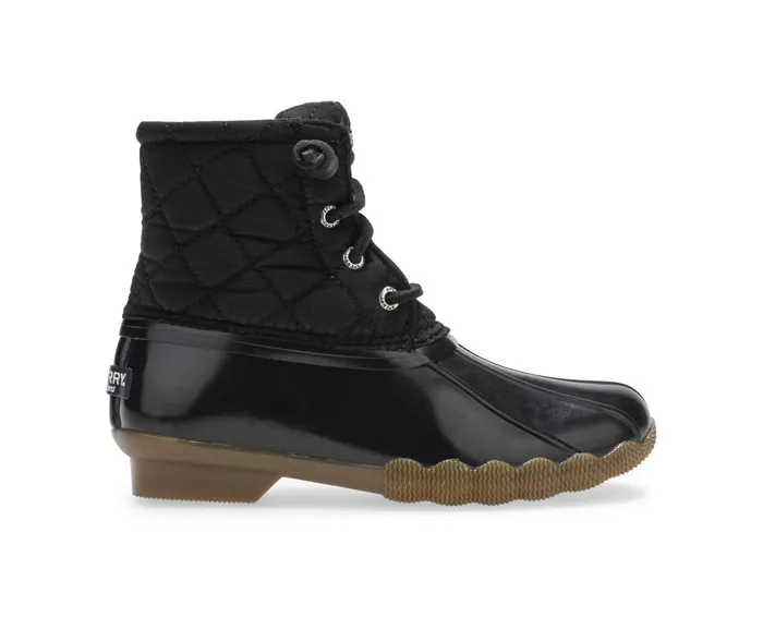 Kids Saltwater Nylon Quilt Duck Boot Black Sperry Boots