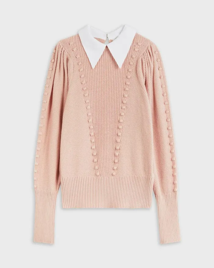 Knit Jumper With Collar Detail Pink Women Ted Baker Tops and TShirts