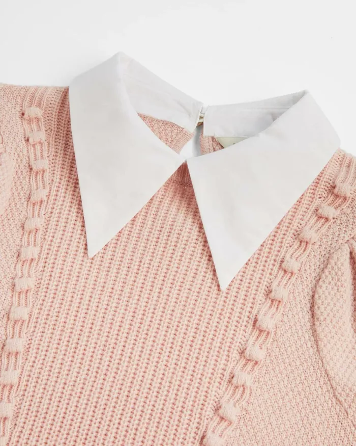 Knit Jumper With Collar Detail Pink Women Ted Baker Tops and TShirts Knit Jumper With Collar Detail Pink Women Ted Baker Tops and TShirts