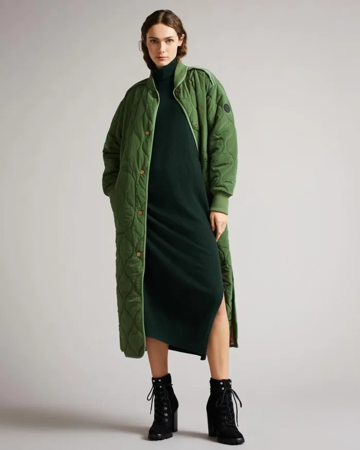 Knitted Dress With Ruched Side Detail Green Women Ted Baker Dresses Knitted Dress With Ruched Side Detail Green Women Ted Baker Dresses