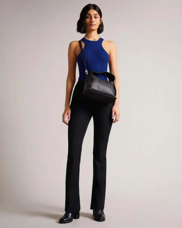 Knitted Halterneck Top Dark Blue Women Ted Baker Clothing Knitted Halterneck Top Dark Blue Women Ted Baker Clothing