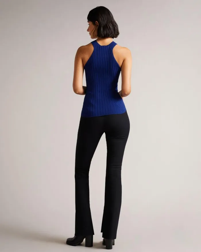 Knitted Halterneck Top Dark Blue Women Ted Baker Clothing Knitted Halterneck Top Dark Blue Women Ted Baker Clothing