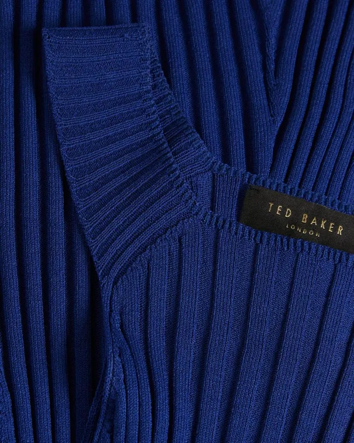 Knitted Halterneck Top Dark Blue Women Ted Baker Clothing Knitted Halterneck Top Dark Blue Women Ted Baker Clothing