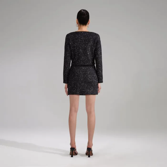 Knitwear Woman SelfPortrait Black Sequin Knit Mini Skirt Knitwear Woman SelfPortrait Black Sequin Knit Mini Skirt