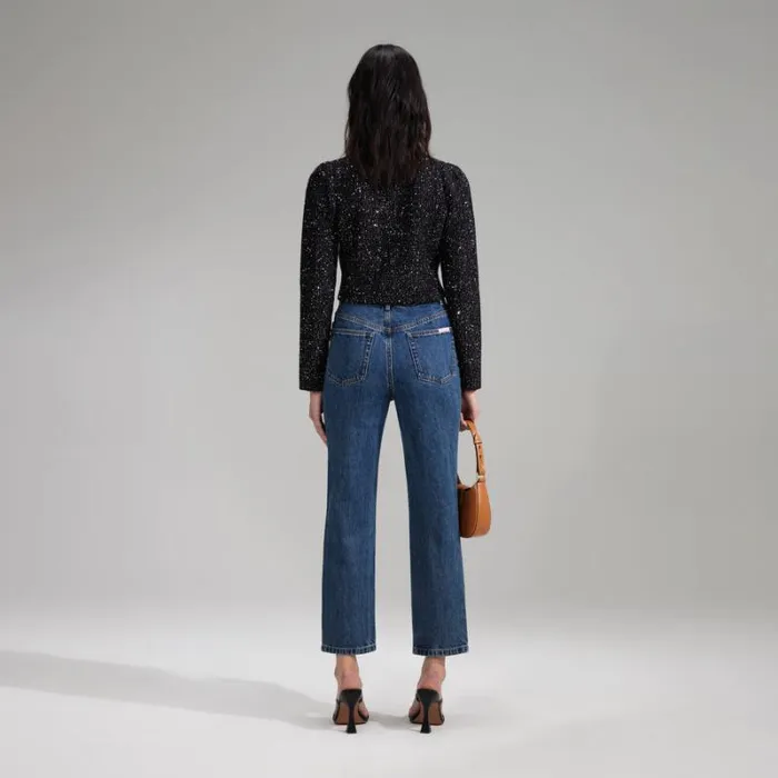 Knitwear Woman SelfPortrait Black Sequin Knit Mini Skirt Knitwear Woman SelfPortrait Black Sequin Knit Mini Skirt
