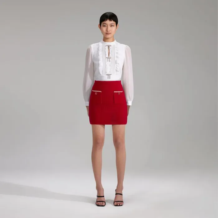 Knitwear Woman SelfPortrait Black Sequin Knit Skirt Knitwear Woman SelfPortrait Black Sequin Knit Skirt