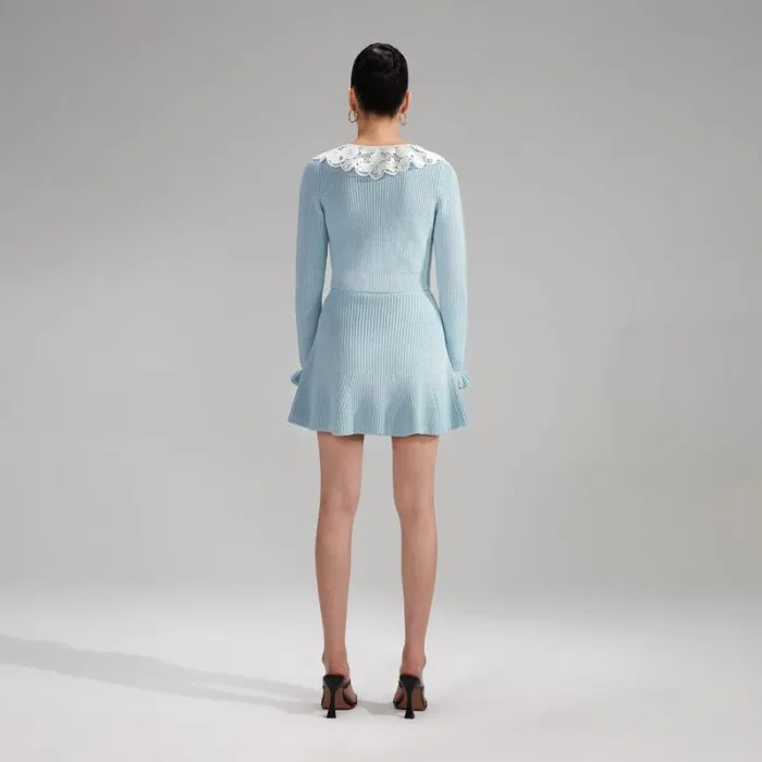 Knitwear Woman SelfPortrait Blue Knit Mini Skirt Knitwear Woman SelfPortrait Blue Knit Mini Skirt