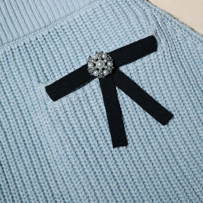 Knitwear Woman SelfPortrait Blue Knit Mini Skirt Knitwear Woman SelfPortrait Blue Knit Mini Skirt