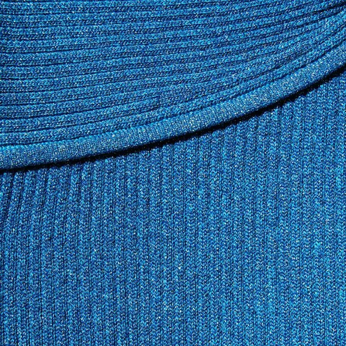 Knitwear Woman SelfPortrait Blue Lurex Knit Top Knitwear Woman SelfPortrait Blue Lurex Knit Top