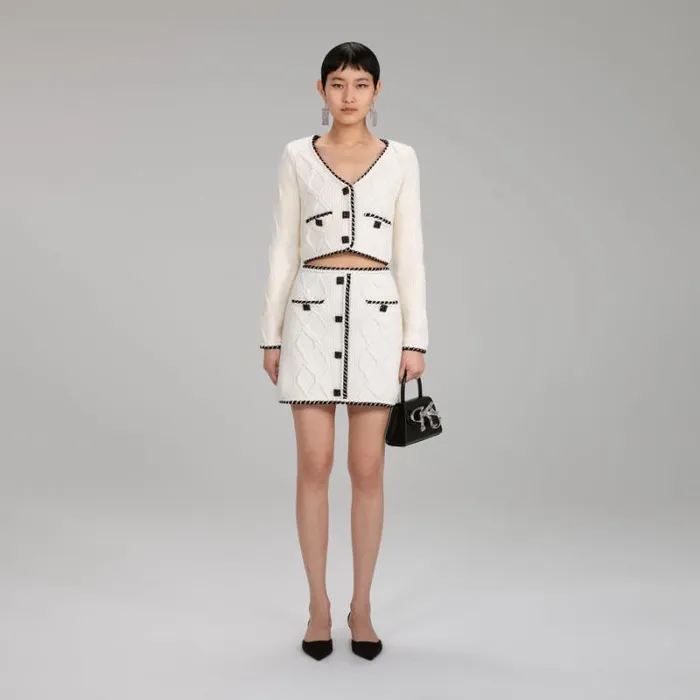 Knitwear Woman SelfPortrait Cable Knit Mini Skirt