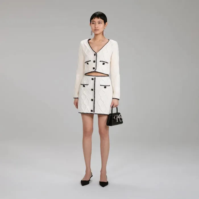 Knitwear Woman SelfPortrait Cable Knit Mini Skirt Knitwear Woman SelfPortrait Cable Knit Mini Skirt