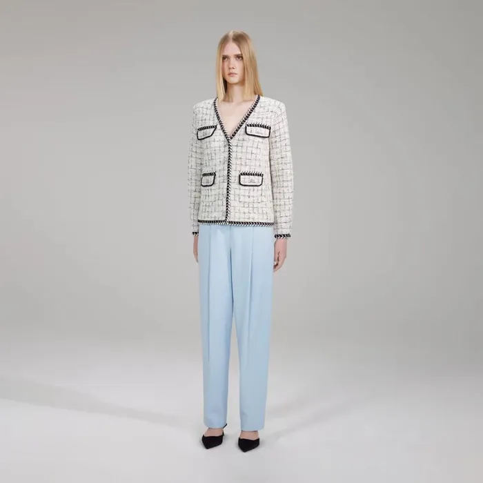 Knitwear Woman SelfPortrait Check Yarn Knit Cardigan Knitwear Woman SelfPortrait Check Yarn Knit Cardigan