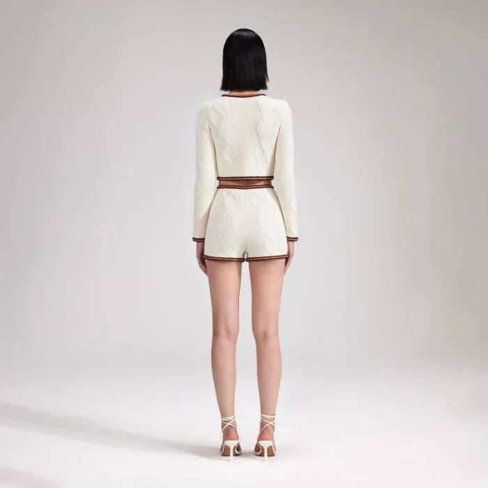 Knitwear Woman SelfPortrait Cream Cable Knit Skirt Knitwear Woman SelfPortrait Cream Cable Knit Skirt