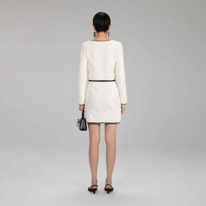 Knitwear Woman SelfPortrait Cream Sequin Knitted Mini Skirt Knitwear Woman SelfPortrait Cream Sequin Knitted Mini Skirt