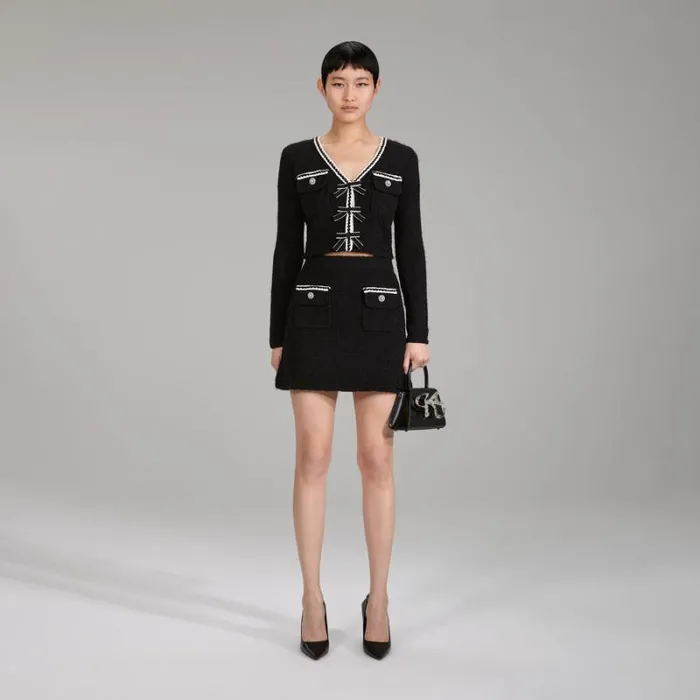 Knitwear Woman SelfPortrait Cream Sequin Knitted Mini Skirt Knitwear Woman SelfPortrait Cream Sequin Knitted Mini Skirt