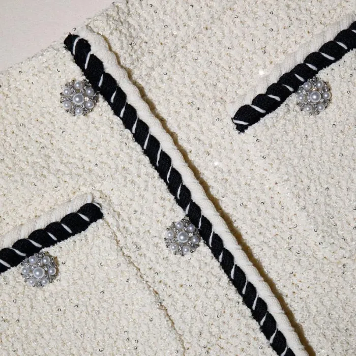 Knitwear Woman SelfPortrait Cream Sequin Knitted Mini Skirt Knitwear Woman SelfPortrait Cream Sequin Knitted Mini Skirt