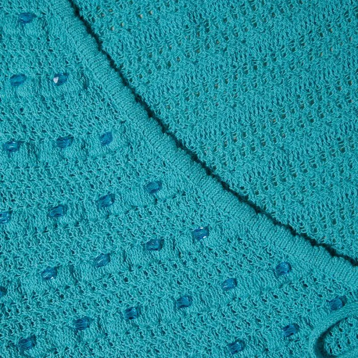 Knitwear Woman SelfPortrait Green Beaded Knit Top Knitwear Woman SelfPortrait Green Beaded Knit Top