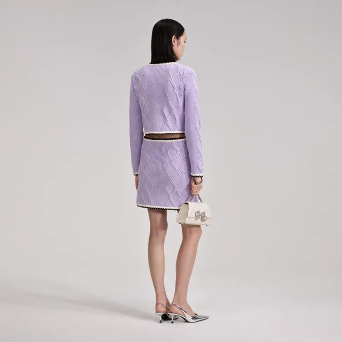Knitwear Woman SelfPortrait Lilac Knit Mini Skirt Knitwear Woman SelfPortrait Lilac Knit Mini Skirt