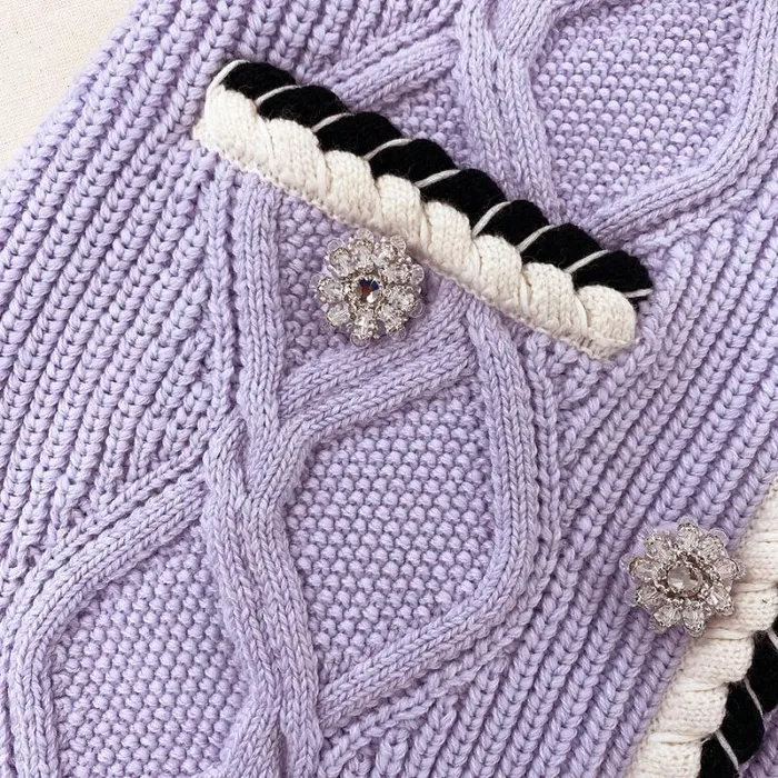 Knitwear Woman SelfPortrait Lilac Knit Mini Skirt Knitwear Woman SelfPortrait Lilac Knit Mini Skirt