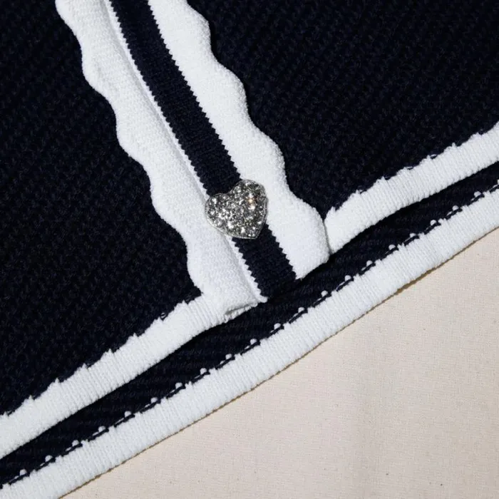 Knitwear Woman SelfPortrait Navy Cotton Knit Mini Skirt Knitwear Woman SelfPortrait Navy Cotton Knit Mini Skirt