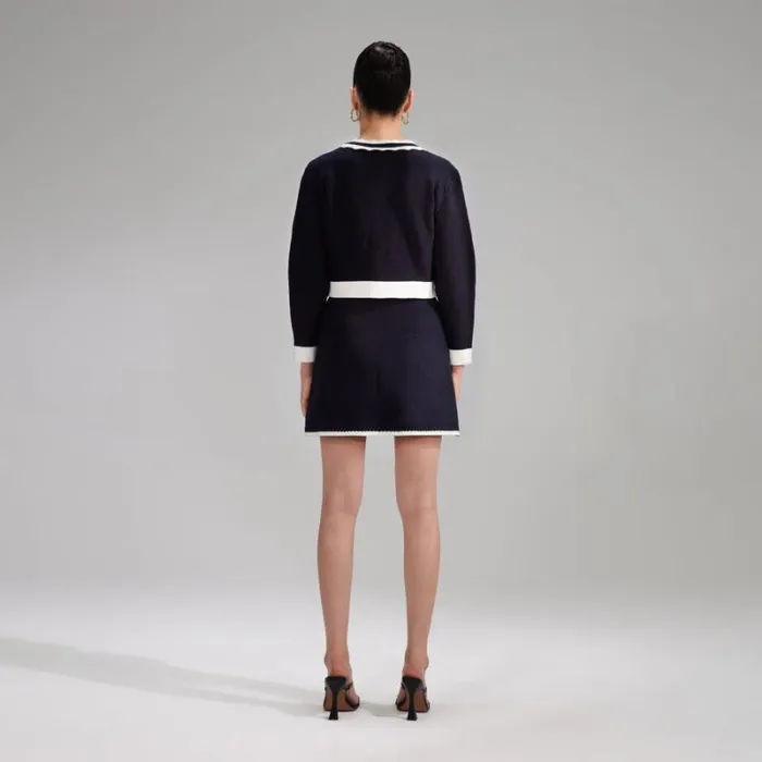 Knitwear Woman SelfPortrait Navy Knit Midi Skirt Knitwear Woman SelfPortrait Navy Knit Midi Skirt